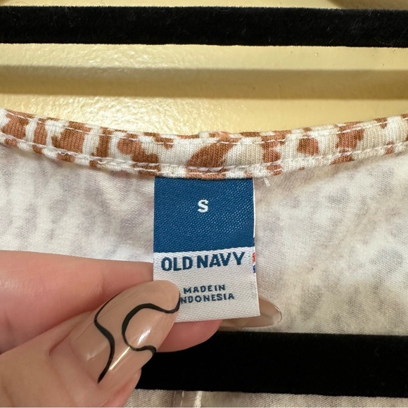 Old Navy Fit & Flare MIDI Dress Scoop Neck Women S Neutral Cheetah - Picture 6 of 8